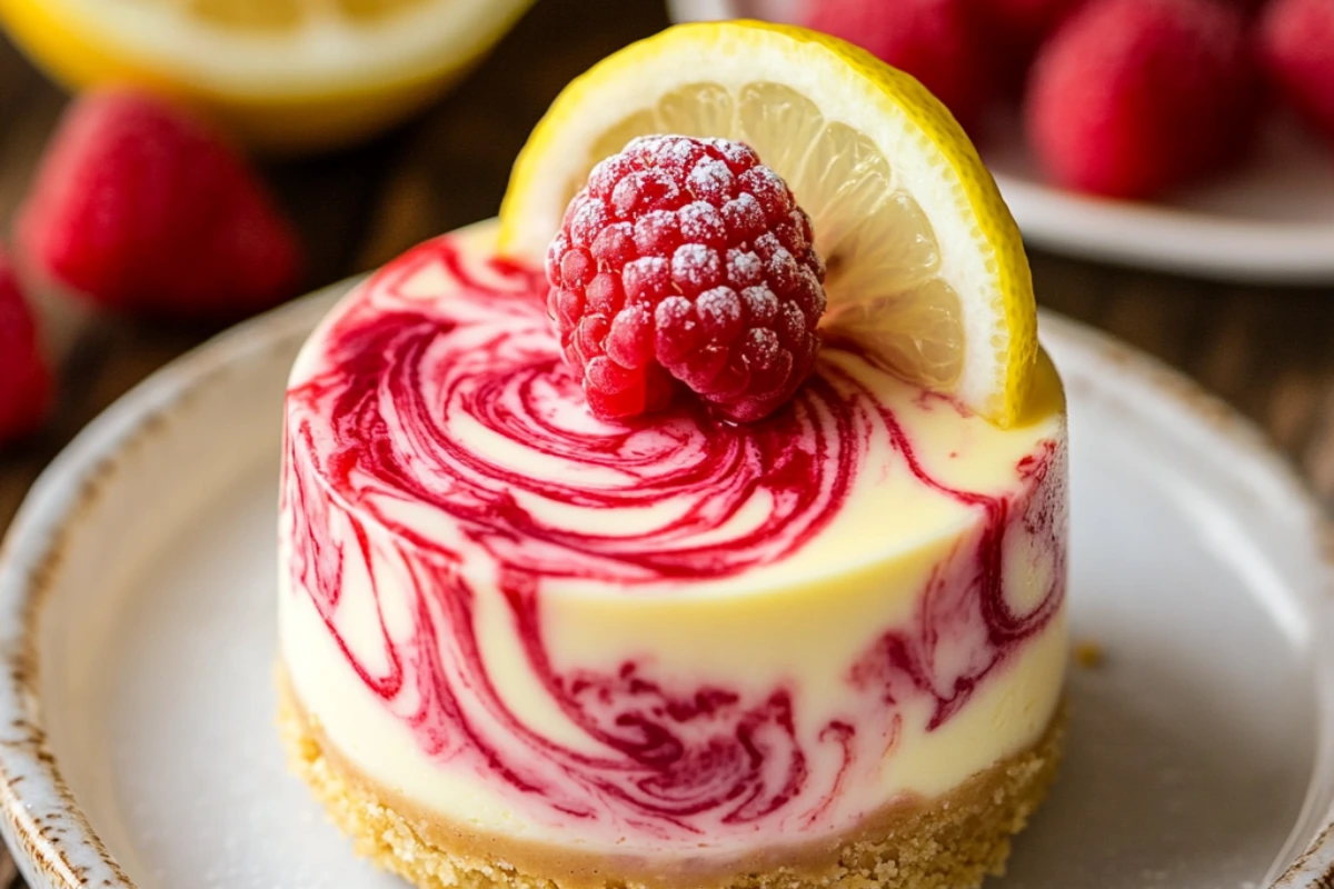 Lemon Raspberry Swirl Cheesecake Cups