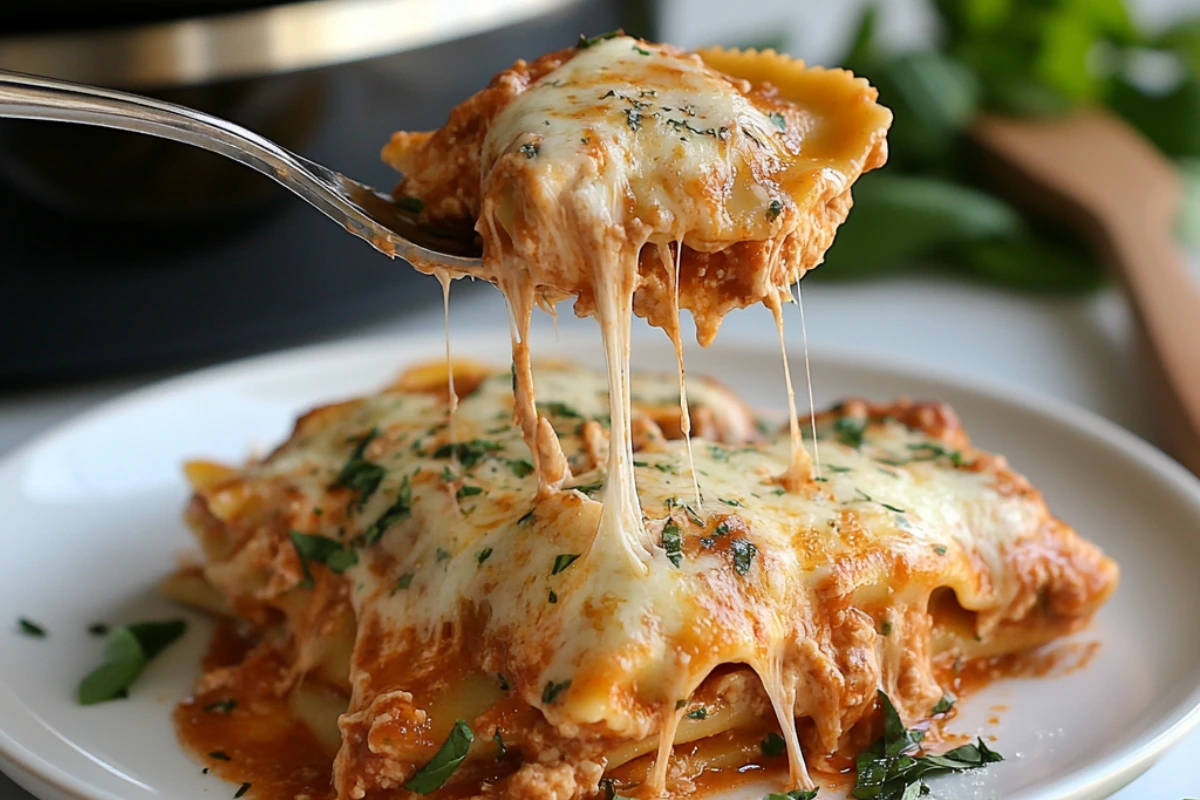 Crockpot Ravioli Lasagna