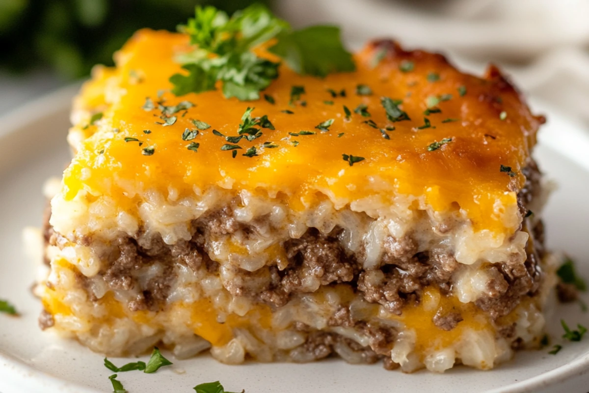 Cheddar-Crusted Beef Casserole