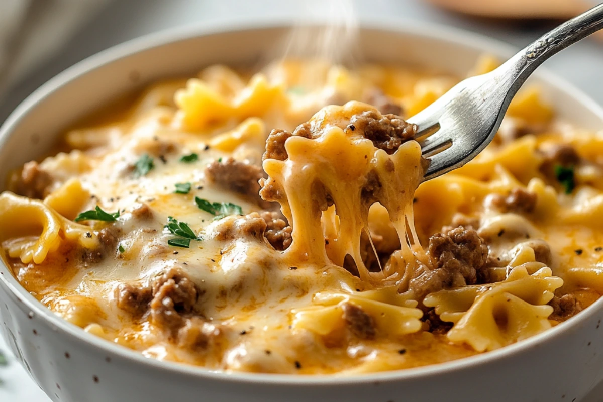 Velveeta Beef & Bowtie Pasta